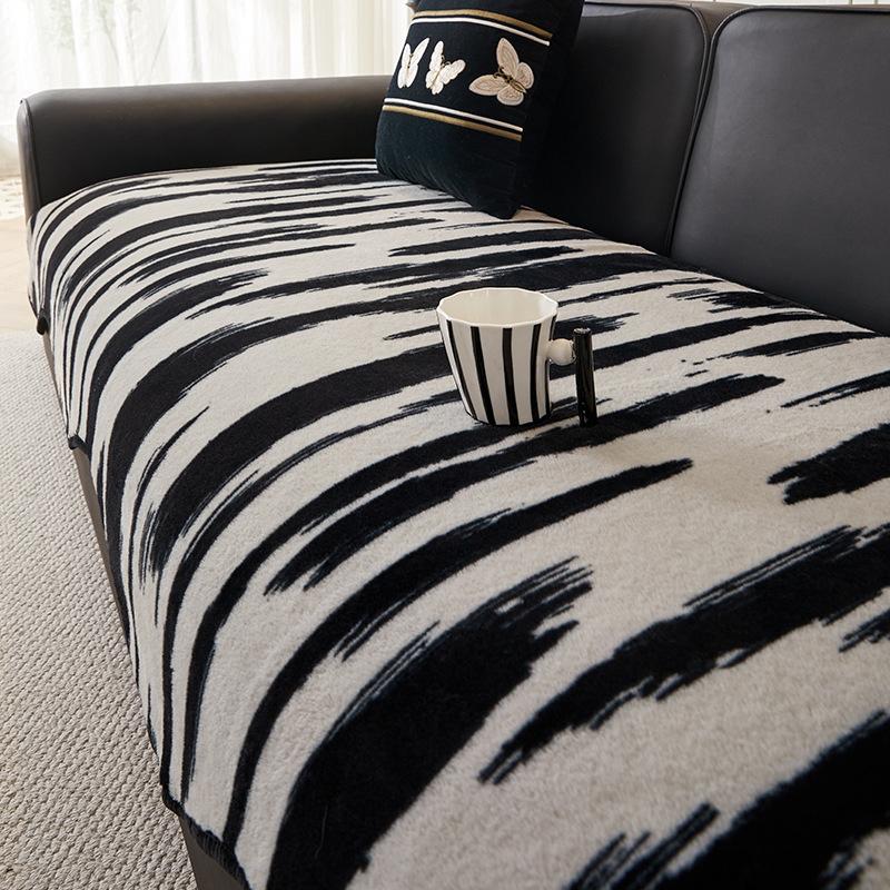 Popular New Rabbit Plush Sofa Cushion Four Seasons Universal Non-Slip Light Luxury High-End Seat Cushion Sofa Cover Cloth