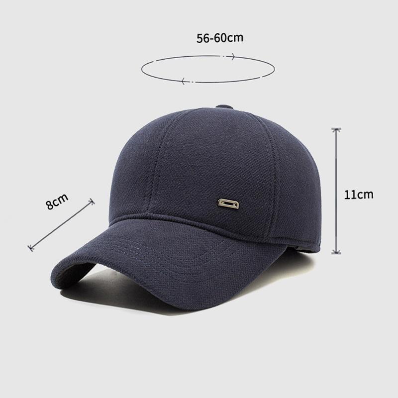 Mittelalterliche und ältere Kappe Herren Winter Ohrenschutz Baumwolle Warme Mütze Dicke Baseballkappe