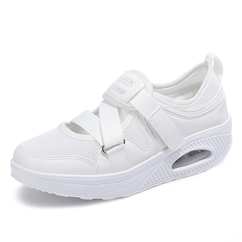 Summer Women's Breathable Air Cushion Shoes Thick-soled Women's Casual Velcro Shoes Walking Shoes Sports Shoes