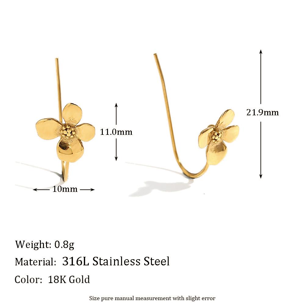 

MamacitaSlay Elegant Fine Hook Three-Dimensional Flower Earrings Gold Plated stainless steel High Quality women s jewelry Gift золотой