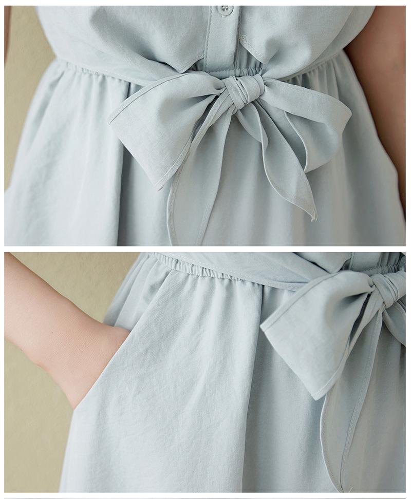 Women's Summer 2025 Cotton and Linen Short-Sleeve Dress - French Retro Socialite Style
