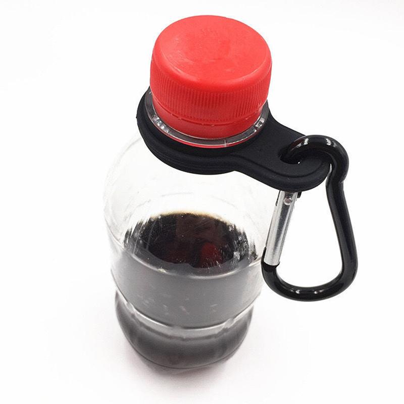 1Pcs High Quality Aluminum Sports Kettle Buckle Outdoor Carabiner Water Bottle Holder Rubber Buckles Hook Camping Hiking Tool