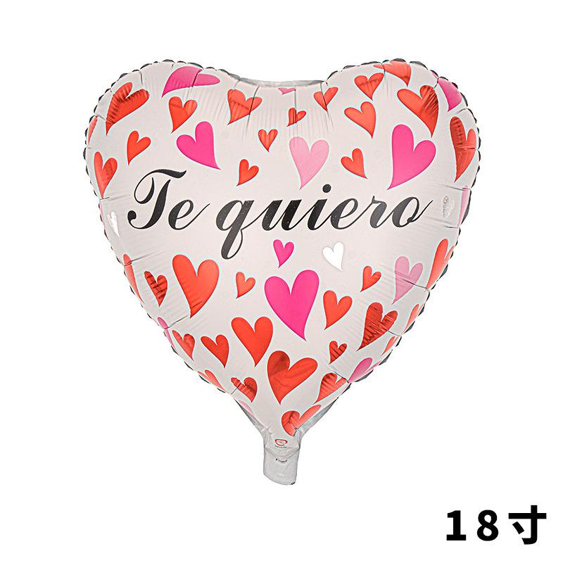 Spanish Balloon 18 Inch Valentine'S Day Love Balloon Spanish Heart-Shaped Aluminum Film Balloon Decoration