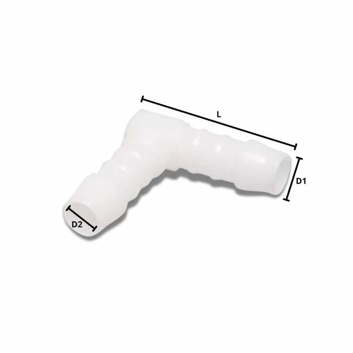 Raccord Tuyau 4mm, Coude 90° en Plastique - Connecteur Durable