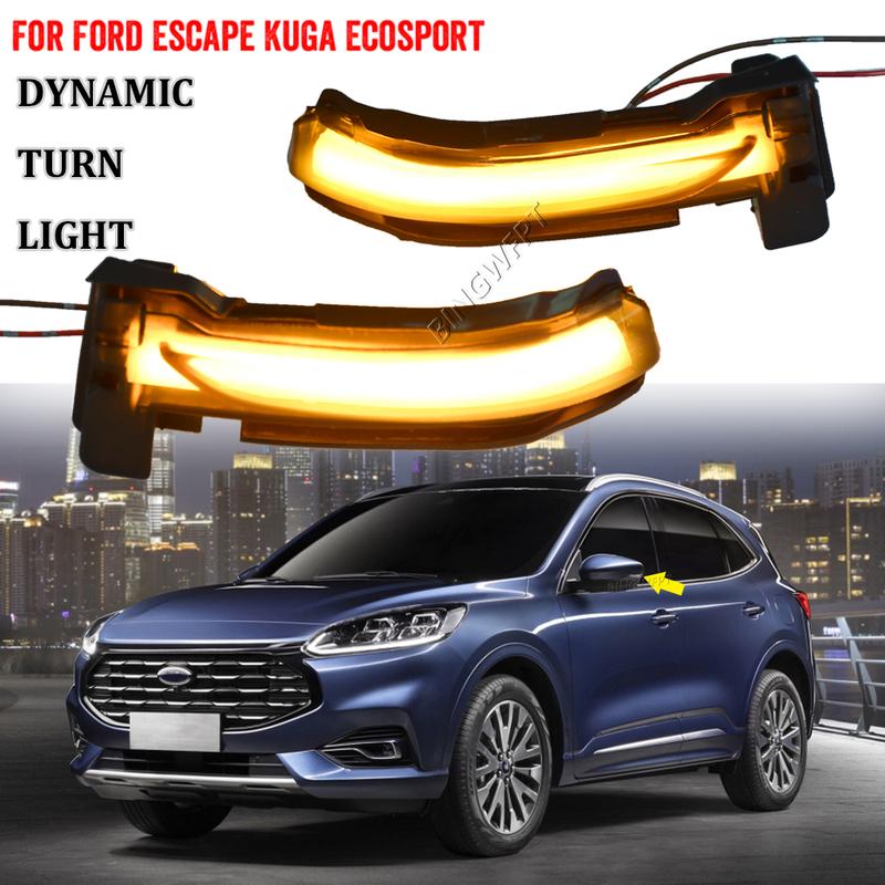 BINGWFPT For Ford Kuga Escape 2019 2020 2021 2022 LED Turn Signal Flowing Mirror Light Car Accessories Dynamic Blinker
