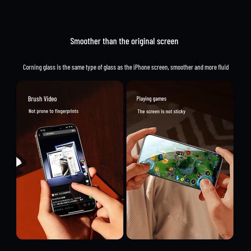 UGREEN Dust-Free Corning Glass Screen Protector for iPhone 15 Pro Max