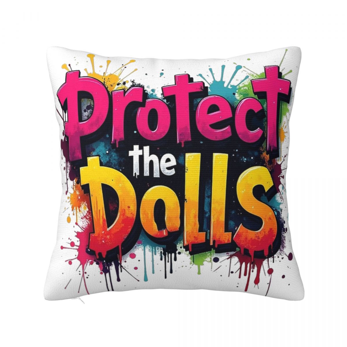 

Protect The Dolls Square Pillowcases Living Room Cushion Cover Cute Throw Pillow Case 4040 30x30cm