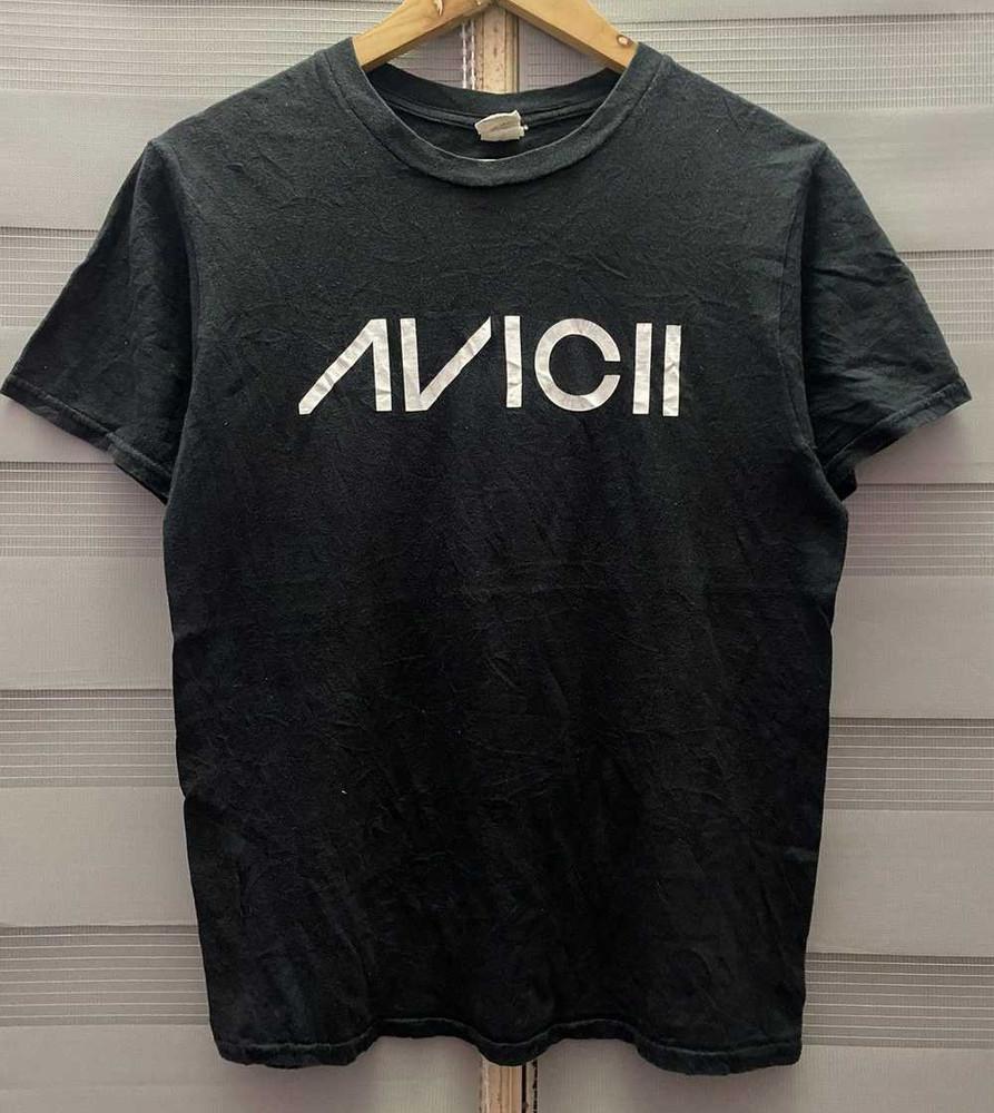Collection Vintage Avicii Logo Classic Black All Size Shirt AE163 Unisex T-Shirt XL