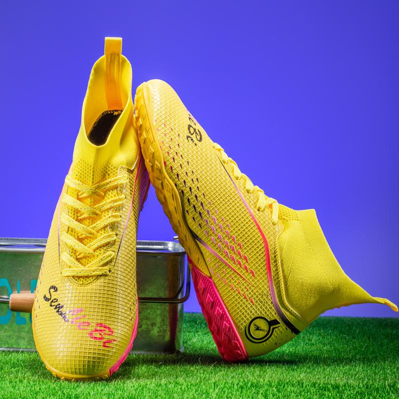 33-46 Men's/Women's Football Boots Rubber Soft Sole Short Nails Artificial Turf Youth Kids Football Shoes