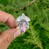 925 Sterling Silver Natural Rhodonite Art Deco Multi Stone Promise Ring Jewelry