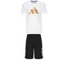 Taekwondo Round Neck Pullover Short Sleeve T-Shirt Simple Fashion Lace-Up Shorts Casual Sports Suit Men Suit ADICLTS24TKP-WG+S21ATMSH1T-BW