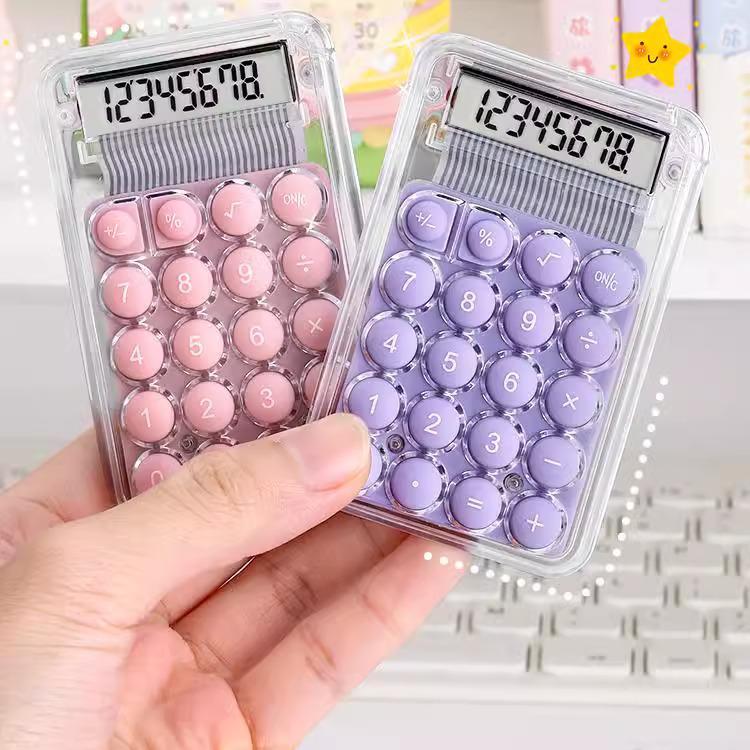 Transparent Mini Calculator: Cute, Portable, Child-Friendly, Ideal for Office Use