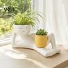 Vasi Decorativi per Piante Vaso Pigro, Ornamento Fioriera Personaggio Piccolo, Creativo Sdraiato Carino Portacactus Succulente Umanoide Doppio Vaso Fioriera