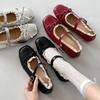 Silver Ballet Square Head Inner Shallow Mouth Flat-soled Single Shoes Women's Summer Soft-soled Mary Jane Shoes