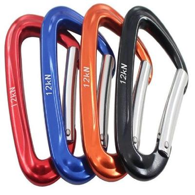 12KN High Load 7075 Aluminum D-Lock Hook – Aerospace Grade Carabiner For Hammocks, Camping, Hiking, Dog Leashes, Backpacks (4 Colors, 48x80mm)
