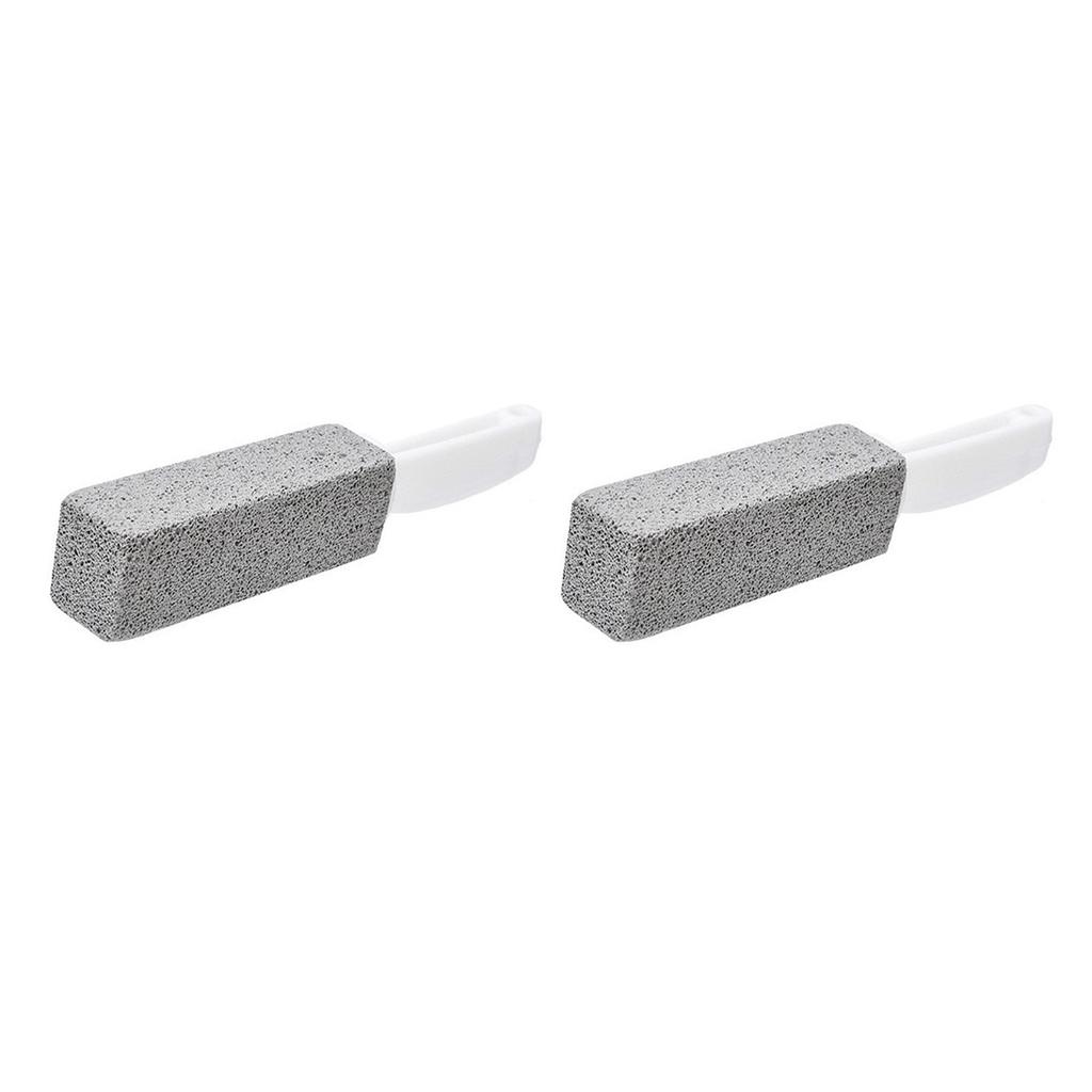2pcs Pumice Stone Toilet Bowl Cleaner Efficient Toilet Bowl Cleaner Brush with Curved PP Handlee for Tiles BBQ Grills