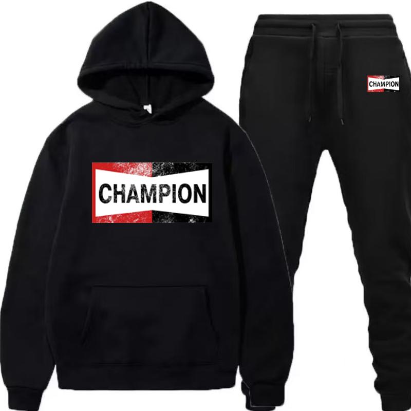 Completo felpa con cappuccio a maniche lunghe con logo Champion retrò per autunno e inverno