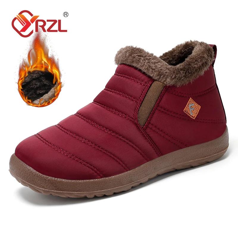 

YRZL Парне взуття Зимові черевики для жінок Чоловічі зимові черевики Ботильйони Хутро Botas Mujer Елегантне взуття Тепле чоловіче взуття Жіноче взуття для прогулянок 45 червоний