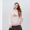Betu Women's Fuzzy Hooded Rabbit Jacquard Sweater