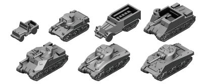 Pit Road 1/700 MI Series World War II U.S. Military Vehicle Set 1 Plastic Model Kit MI07