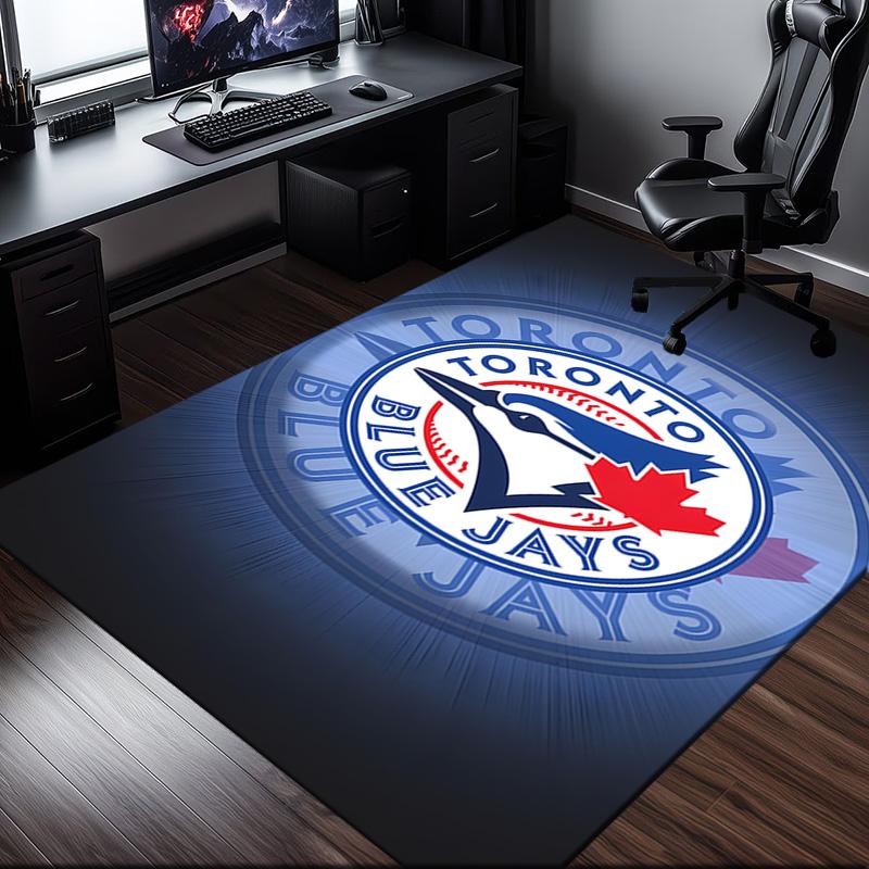 Blue Jays Logo Rug Office Carpet Non-Slip Mat, Chair Rug Floor Covering for Gaming, Bedroom, Living Room , Home Decor Christmas Gift
