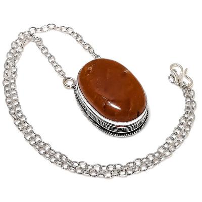 Natural Hematoid Gemstone Handmade 925 Sterling Silver Gift Necklace 20" V7I92