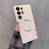 Magnetic Wireless Charging Case For SamSung Galaxy S25 Ultra S24 Plus S23 S22 S21 + PU Leather Shockproof Solid Color Cover