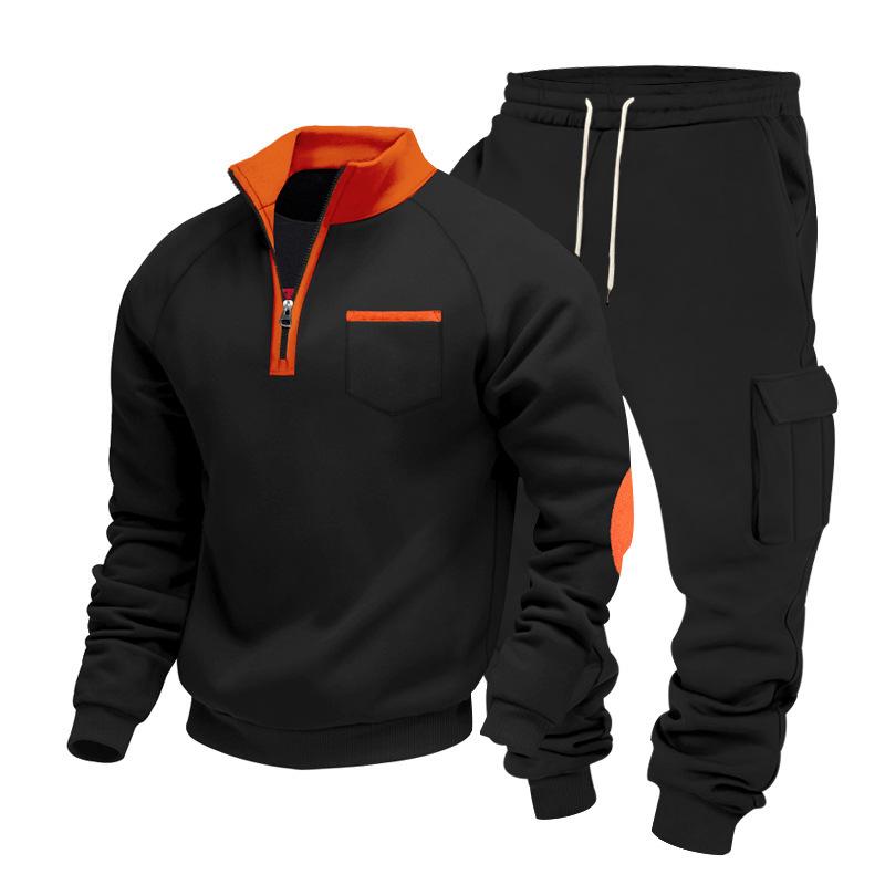 

Men s Outdoor Workwear-Inspired Casual Commuter Set: Oversized Hoodie and Trousers XXXL чорний