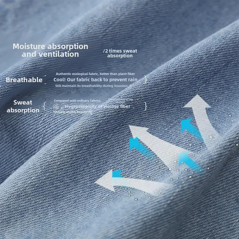 Women's High Waist Wide-Leg Cropped Jeans - Spring, Summer, Autumn Korean Style, Casual Loose Fit for Students