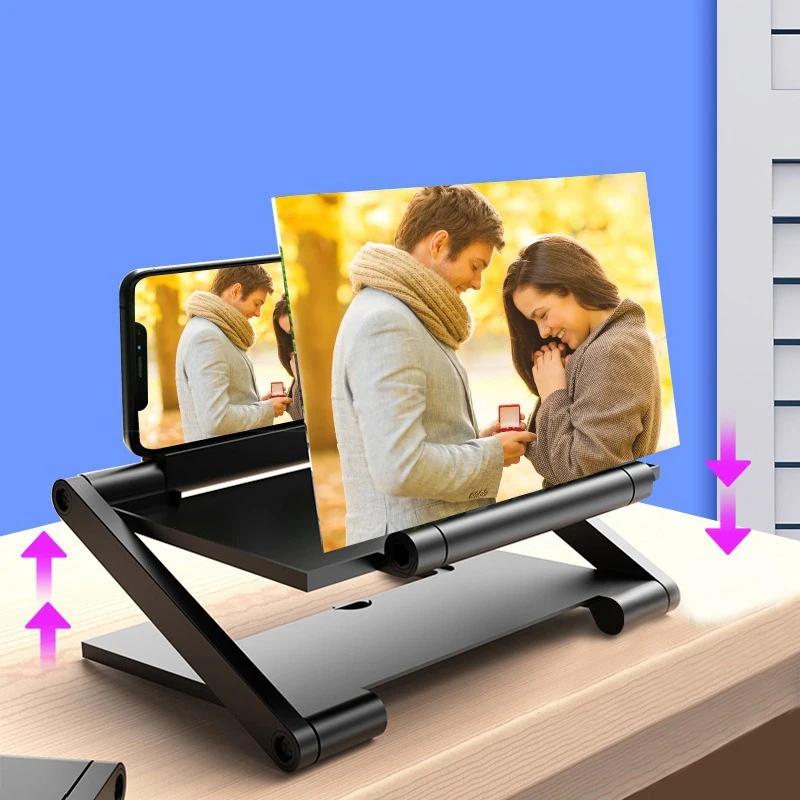 10 inch 3D Screen Amplifier Mobile Phone Screen Video Magnifier HD Expander Projector Smart phone Display Magnifying Bracket