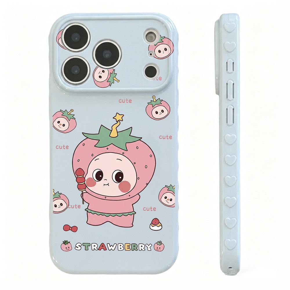 Strawberry Head Star Person for iPhone17 Apple 16promax Mobile Phone Case 15 All-inclusive 14 New 13 Women 12