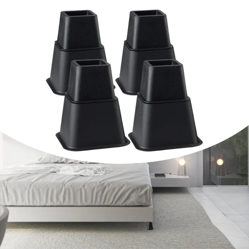 6Inch Sturdy Plastic Bed Lifters With Stable Base Portable Furniture Risers Set of 8 for Sofa Table Desk Storage