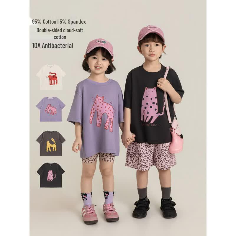 YouYou Girls  Graffiti Print Short Sleeve T-Shirt 160