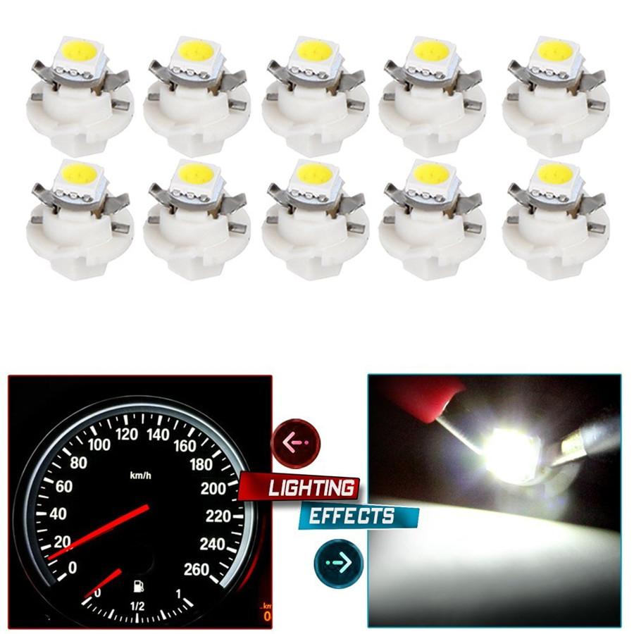 50Pcs T5 B8.4D 5050 1SMD LED Indicator Cluster Gauge Dashboard Dash Side Lights
