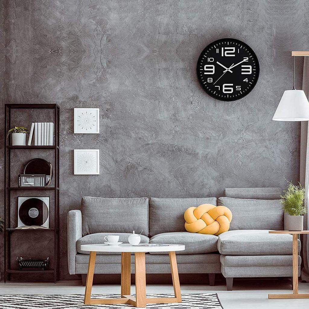 Wall Clock 12" Silent Quartz Decorative Latest Wall Clock Non-Ticking Classic Clock Battery Operated Round Easy To Read