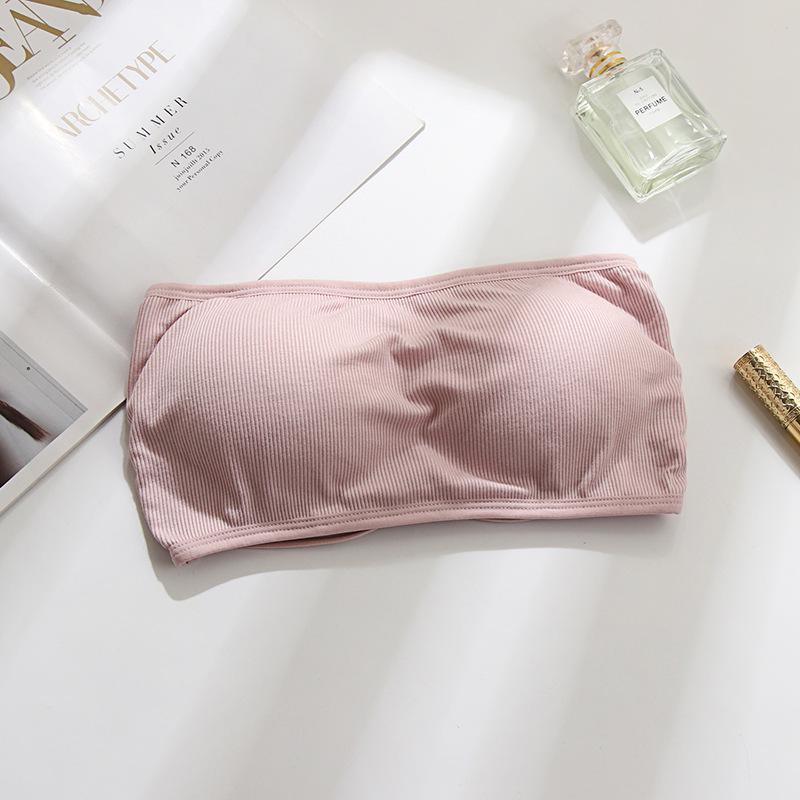 Women's Strapless Bandeau Bra with Criss-Cross Back - Anti-Exposure, Breathable, and Thin with One-Piece Chest Pad