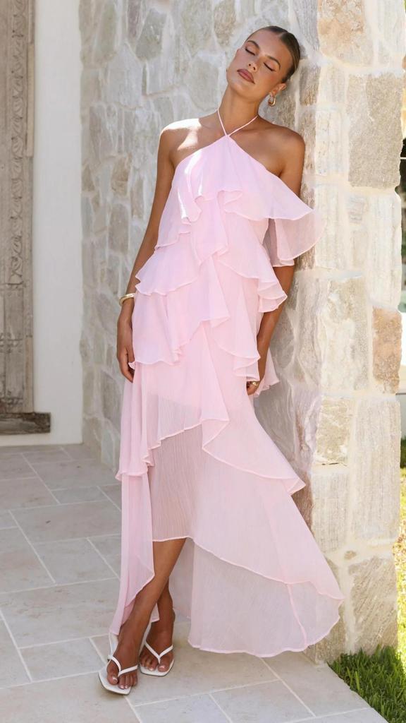 2026 New Off-Shoulder Women's Fashion Chiffon Printed Fairy Long Temperament Evening Dress Dress