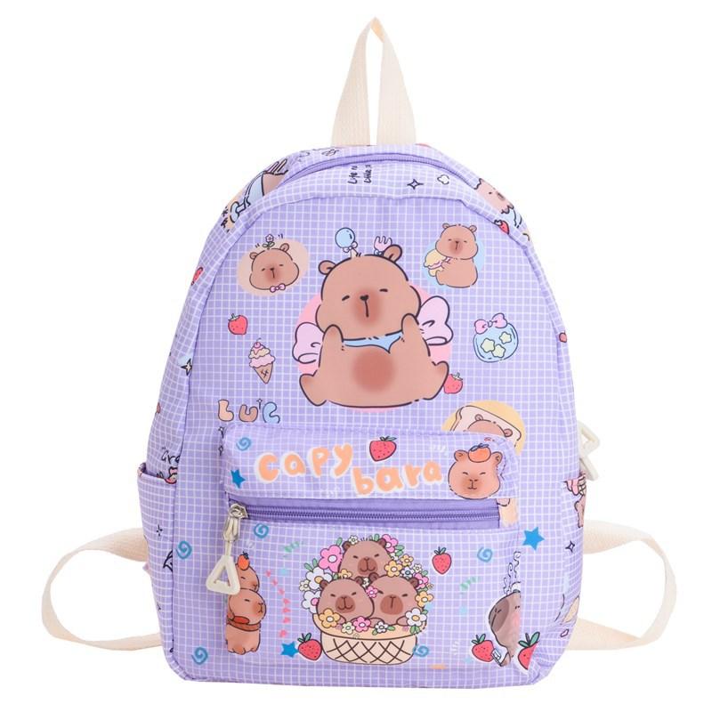 SchulranzenKapibara niedlicher Cartoon-Rucksack für Jungen und Mädchen lässig vielseitig Trend klein