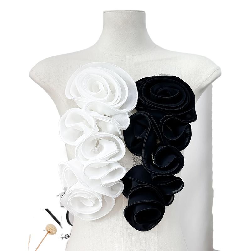 1PC 3D Floral Decoration DIY Chest Flower Sewing Applique for Wedding Dress Accessories