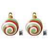 24 Inch Light Up PVC Inflatable Christmas Ball New Years Christmas Ornaments with Light and Remote Holiday Yard Lawn Porch Decor