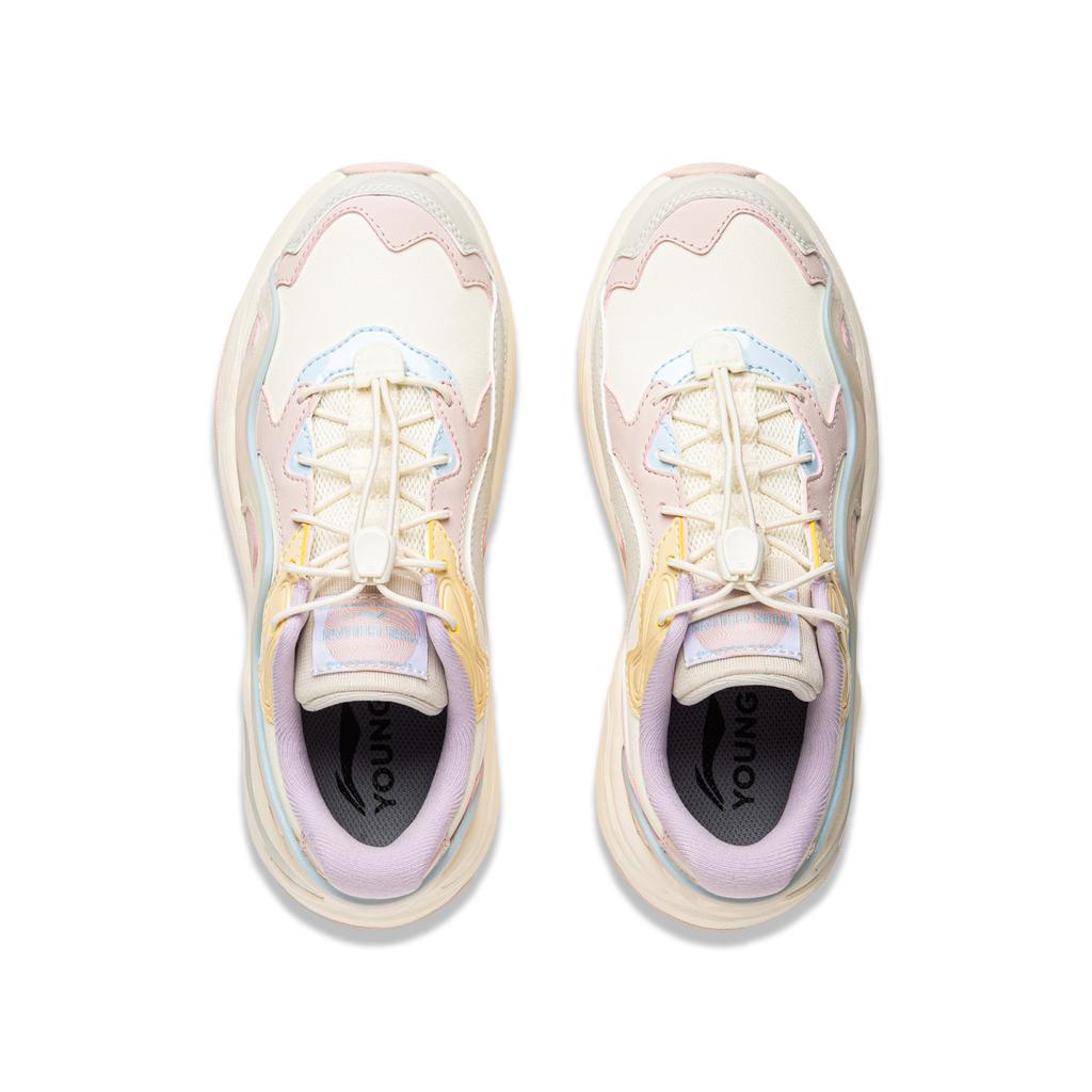 Li Ning Comfortable Simple Non-Slip Wear-Resistant Low-Top Casual Shoes Kids Sneakers YKCU168-12