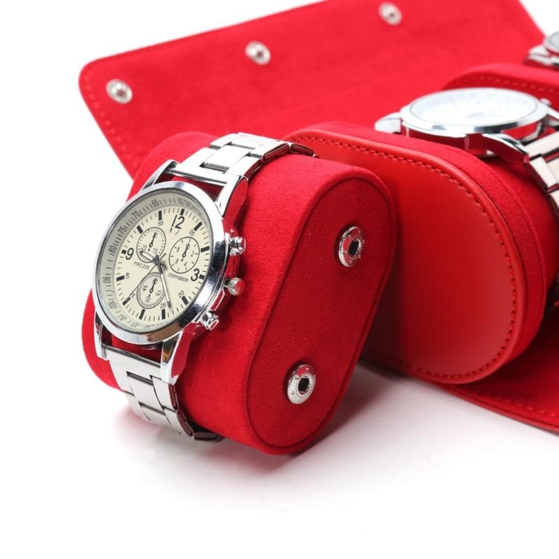 Vintage PU Watch Roll Case Leather Watch Storage Box Stylish Watch Container Watch Display Box PU Material for Travel