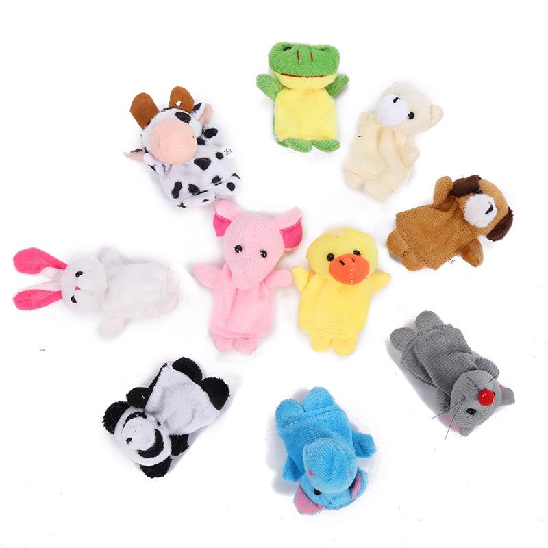 10 Stück Cartoon Handpuppe Fingerpuppe Baby Kinder Geschichte Frühe Bildung Beruhigende Puppe Plüschtier