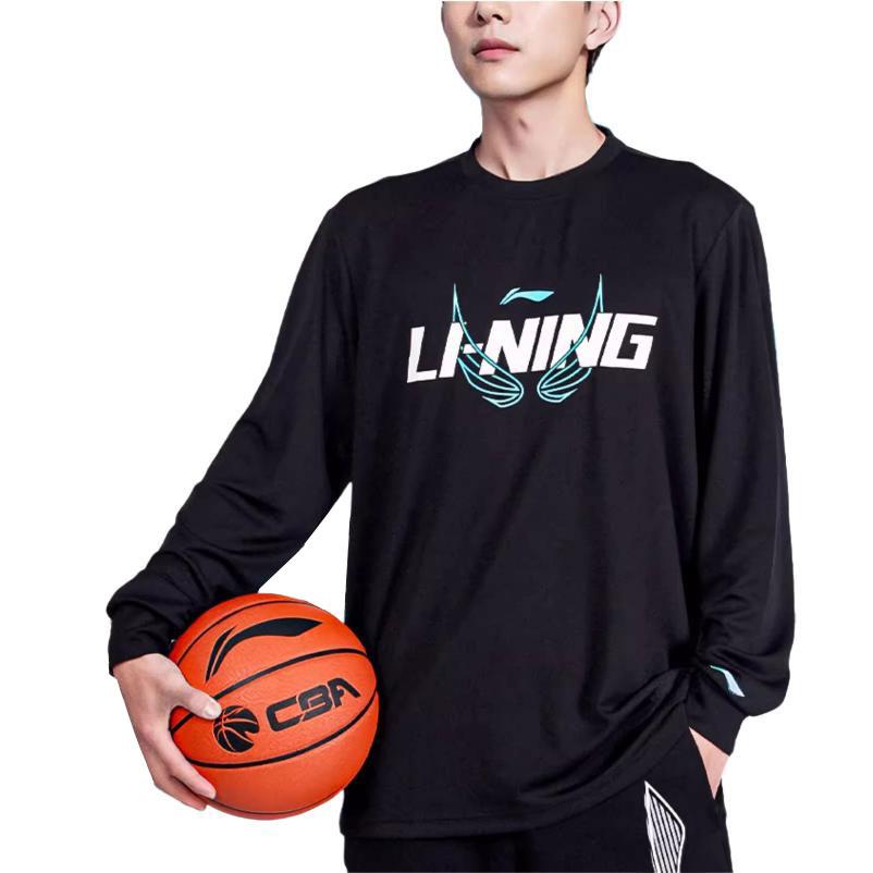 Li Ning Sports Running Fitness Training Long Sleeve T-Shirt Men Tops Black YTLU025-1
