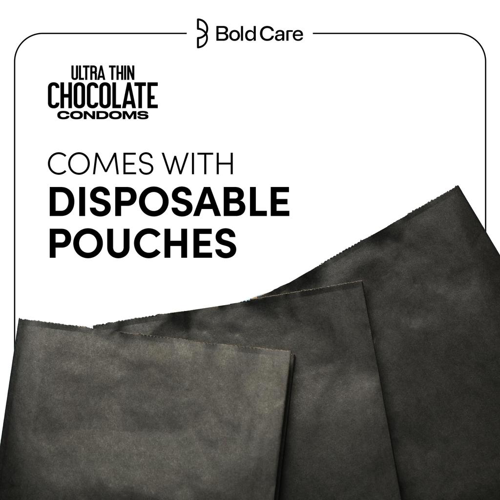 Bold Care 404 Super Ultra Thin Chocolate Flavored Condoms For Men - 60 Microns - 10 Units + Bold Care 404 Super Ultra Thin Strawberry Flavored Cond