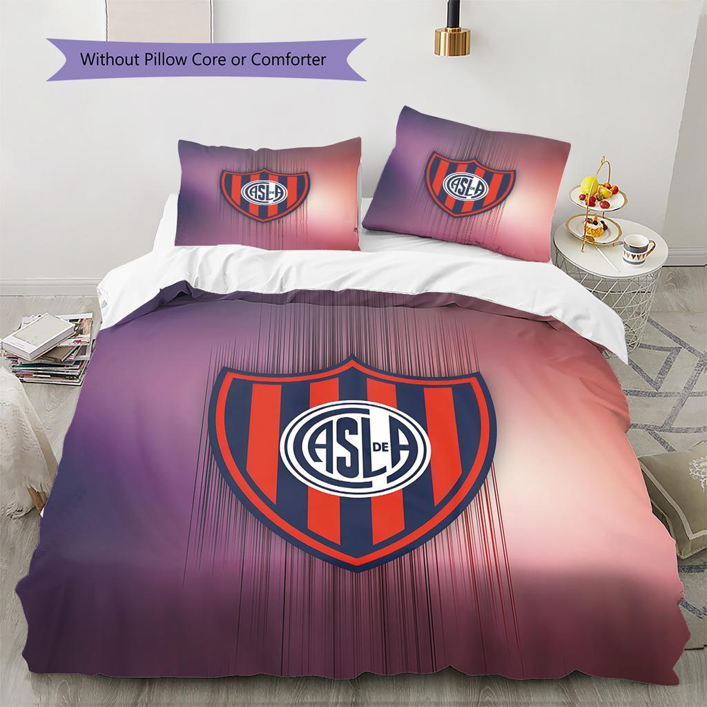 Club Atlético San Lorenzo de Almagro Pattern Bedding Quilt Set Home Decoration Gift (1 * duvet cover + 2 * pillowcase without core)
