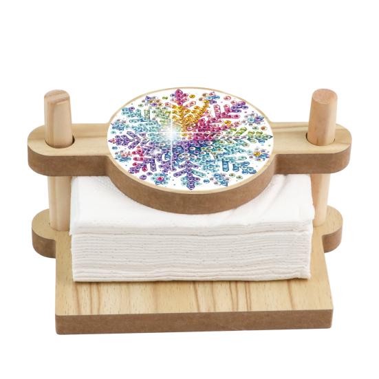 DIY Paper Towel Holder Wood Tabletop Napkin Holder Faux Diamond Art Craft Project Gift for Friends Family Fun Home Decor I 1350₽