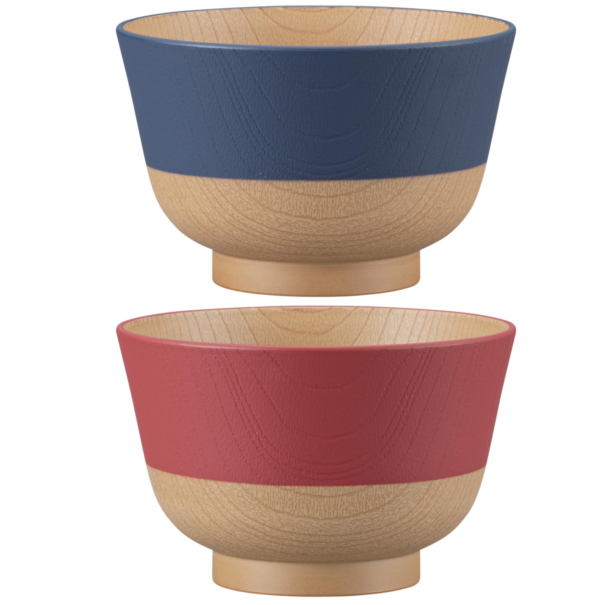 Kano Colors Soup Set of Lapis Lazuli Microwave Dishwasher Antibacterial Miso Soup Bowls [Gentle Bowls, 2, & Crimson, 81773] Safe, Safe,