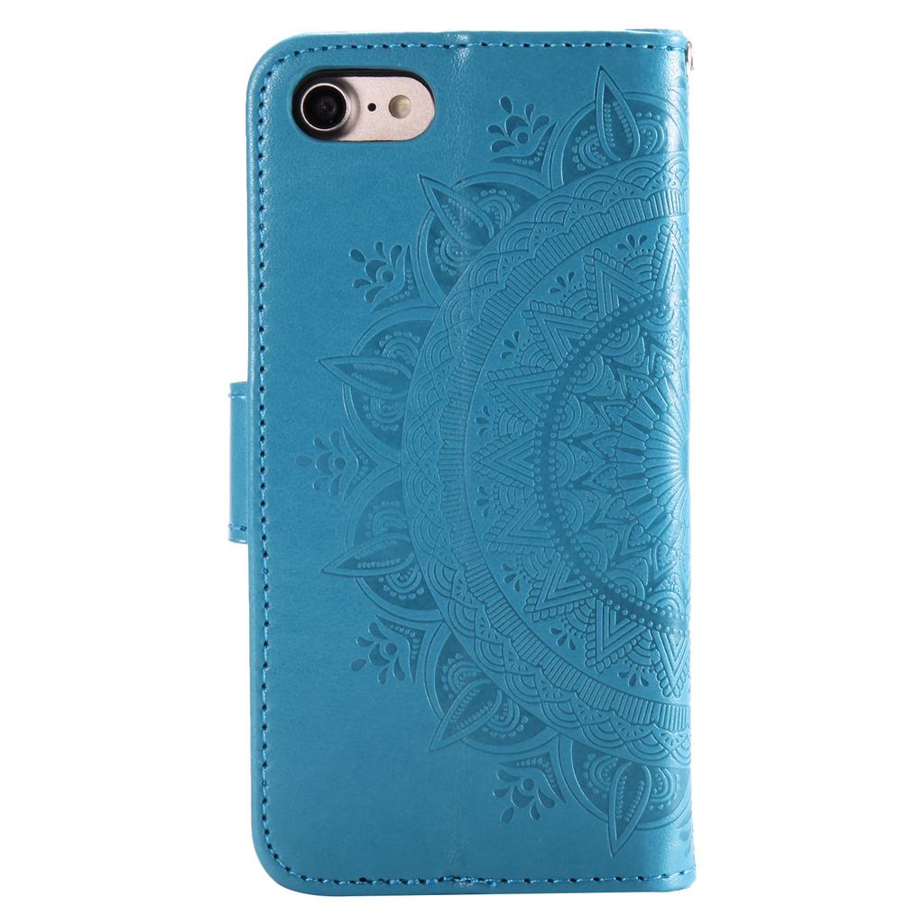 For iPhone 16e Stand Case Imprinted Totem PU Leather Wallet Phone Cover