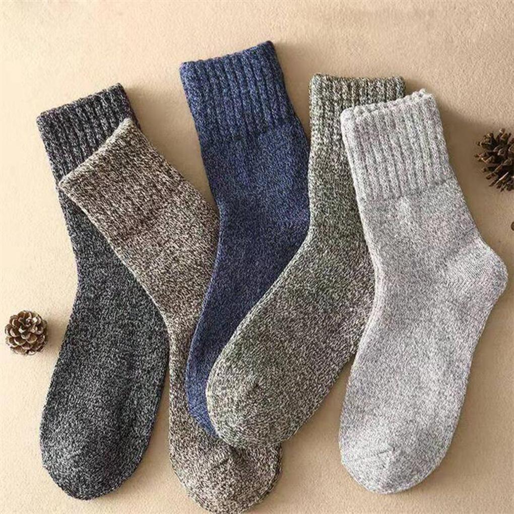 1 Pair Men Socks Winter Cold Weather Nonslip Hosiery Comfortable Foot Warmer Middle Tube Soft Dressing Clothing Footwear